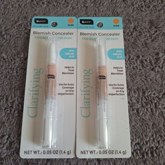 b.pure‎ Blemish Concealer 2 Pack For Acne Prone Skin NUDE With Salicylic Acid - Picture 1 of 6